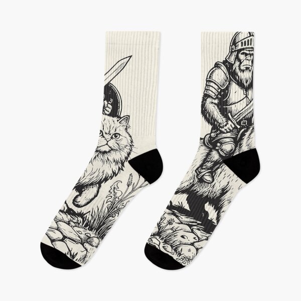 Item preview, Bigfoot Riding Persian Cat Medieval Warrior   designed and sold by Y-Vibes.