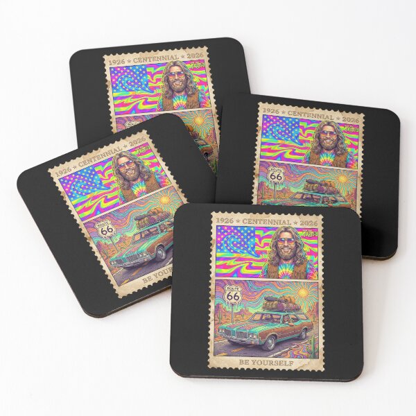 Item preview, Route 66 Centennial Retro Wagon - Be Yourself 60s Stamp Art designed and sold by G350.