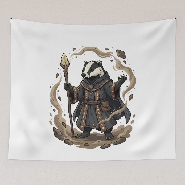 Item preview, Fantasy Badger Earth Mage Wizard designed and sold by k3rstman1.