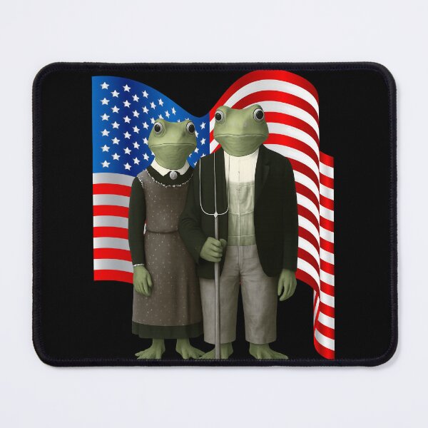 Item preview, American Gothic Frogs with Flag designed and sold by SquirrelDesignLLC.