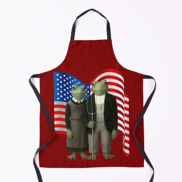 Item preview, American Gothic Frogs with Flag designed and sold by SquirrelDesignLLC.