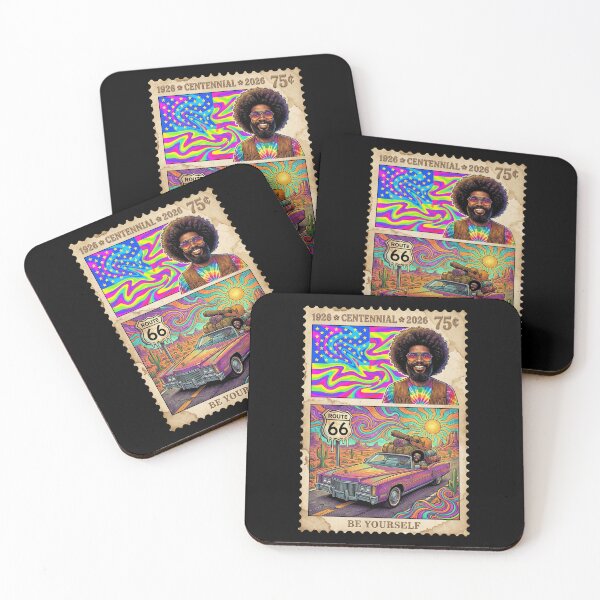 Item preview, Route 66 Centennial Be Yourself - Psychedelic Retro Afro Style Stamp designed and sold by G350.