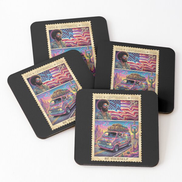 Item preview, Route 66 Centennial Be Yourself - Psychedelic Camper Bus Stamp designed and sold by G350.