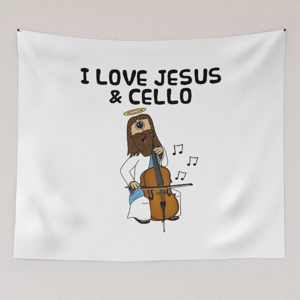 Item preview, I Love Jesus and Cello, Christian Cellist Church Funny designed and sold by doodlerob.