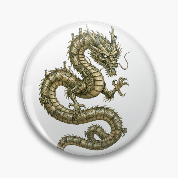 Item preview, Steampunk Japanese Dragon Illustration – Mechanical Dragon with Steam, Lights, and Gears designed and sold by unthinkabletees.