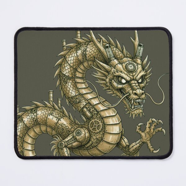 Item preview, Steampunk Japanese Dragon Illustration – Mechanical Dragon with Steam, Lights, and Gears designed and sold by unthinkabletees.