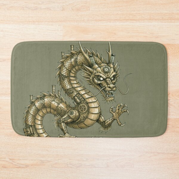Item preview, Steampunk Japanese Dragon Illustration – Mechanical Dragon with Steam, Lights, and Gears designed and sold by unthinkabletees.