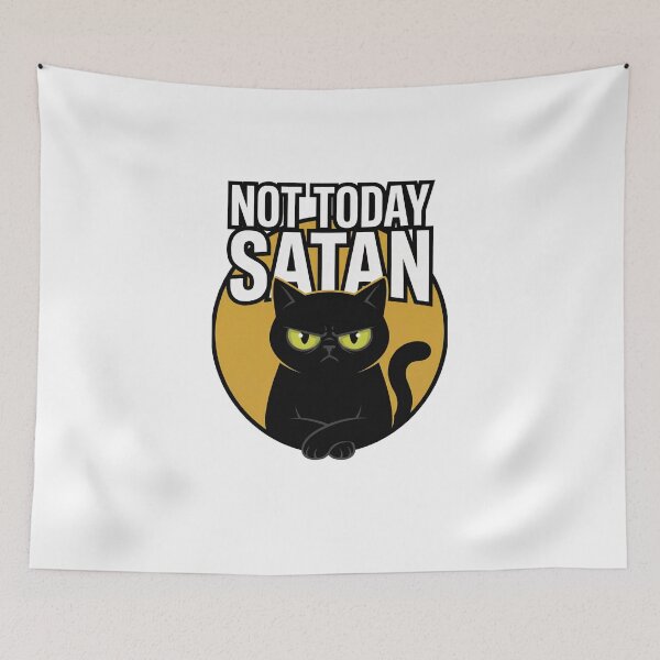 Item preview, Not Today Satan Grumpy Cat Funny Black Cat designed and sold by Quillway.