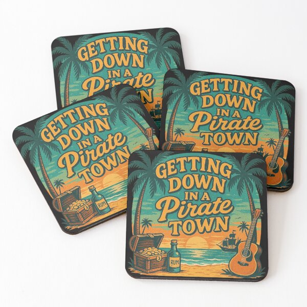 Item preview, Getting down in a pirate town - Island, beach, palm trees and the sea - No. 01 - 9216x9216 designed and sold by darky72.