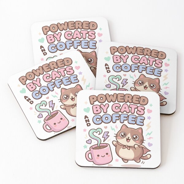 Item preview, Powered By Cats And Coffee Kawaii Cute Morning Fuel  designed and sold by Quillway.