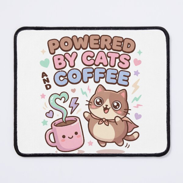 Item preview, Powered By Cats And Coffee Kawaii Cute Morning Fuel designed and sold by Quillway.
