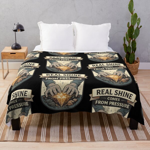 Item preview, Real Shine Comes From Pressure Motivational Design designed and sold by TeeTimeTreasure.