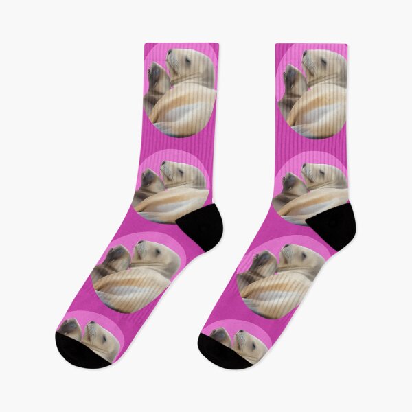 Item preview, Mum and pup pakake (sea lions) gazing on pink designed and sold by GivernyKate.