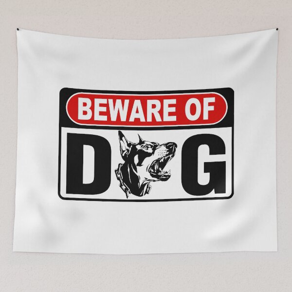 Item preview, Beware of Dog; Dobermann; designed and sold by StickerApe.