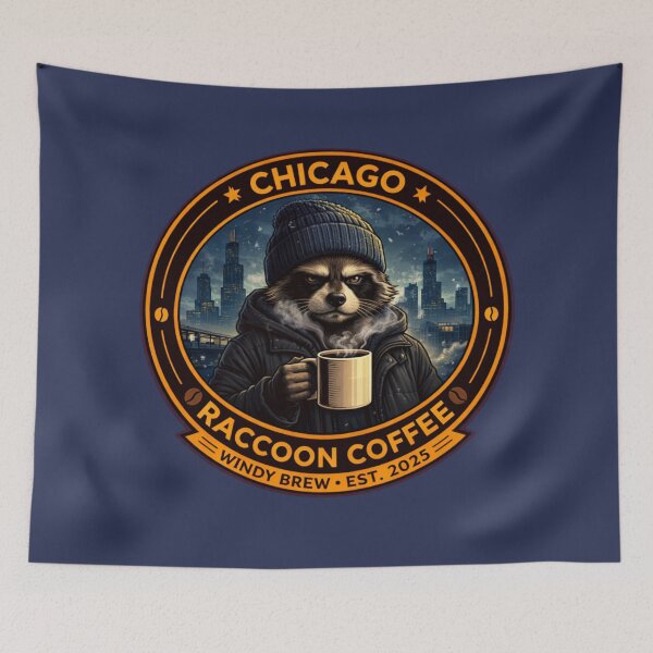 Item preview, Chicago Raccoon Coffee – Windy Brew designed and sold by TytherleyTees.