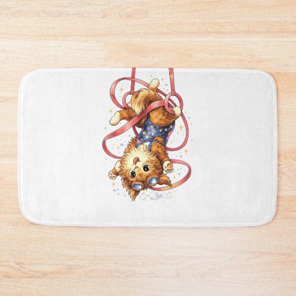 Item preview, Aerial Arts Maine Coon T-Shirt – Cute Kawaii Cat Doing Silly Aerial Tricks designed and sold by Paws-nd-Prints.