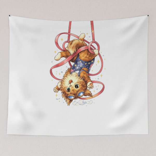 Item preview, Aerial Arts Maine Coon T-Shirt – Cute Kawaii Cat Doing Silly Aerial Tricks designed and sold by Paws-nd-Prints.