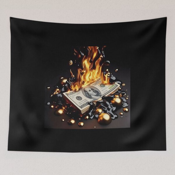Item preview, Cash is Trash - Burning Dollar Inflation Art designed and sold by Samthecreator01.