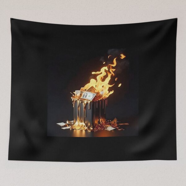 Item preview, Cash is Trash - Burning Dollar Inflation Art designed and sold by Samthecreator01.