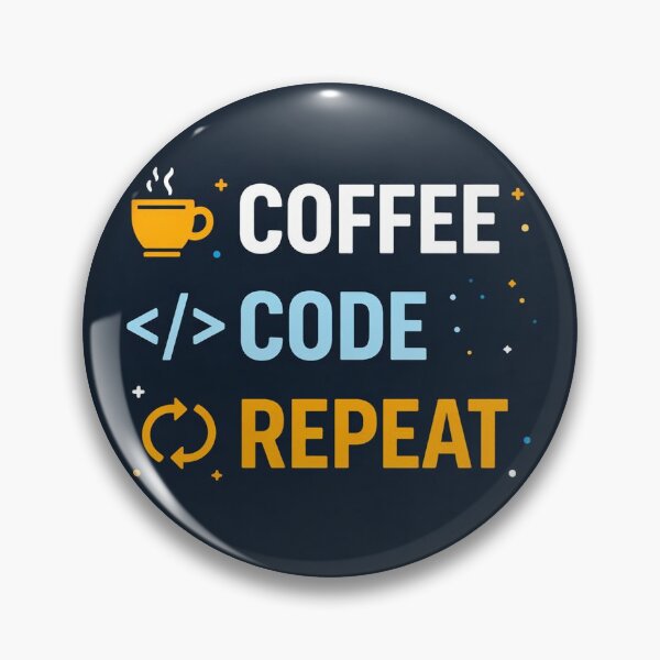 Item preview, Coffee Code Repeat Programming Quote designed and sold by Pixel & Punchlines.