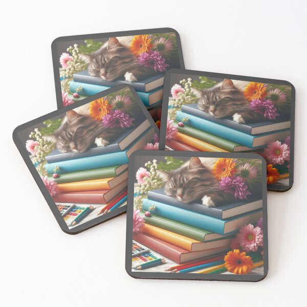 Item preview, Cat on a pile of books designed and sold by Fantasy-Charm.
