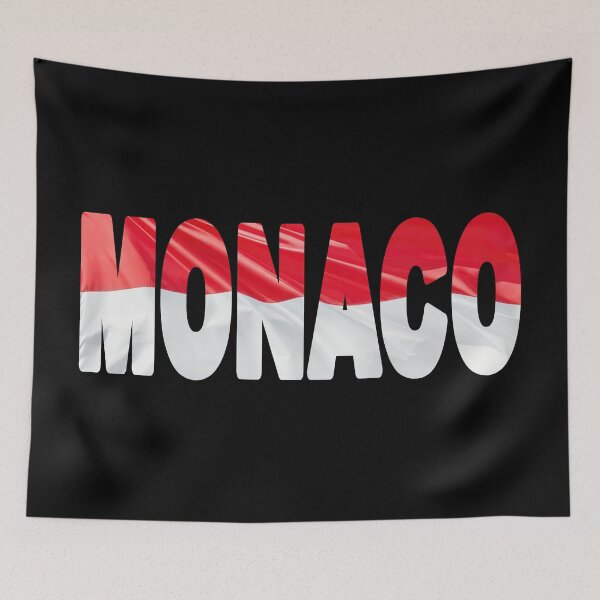 Item preview, MONACO - Flag Flying in Wind cut to Letters Souvenir Sticker Shirt designed and sold by Adam Gormley.