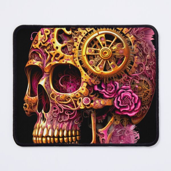 Item preview, Steampunk Pink Skull Design With (Faux) Metallic Gears designed and sold by DEC02.