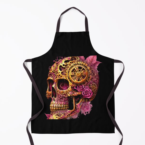 Item preview, Steampunk Pink Skull Design With (Faux) Metallic Gears designed and sold by DEC02.