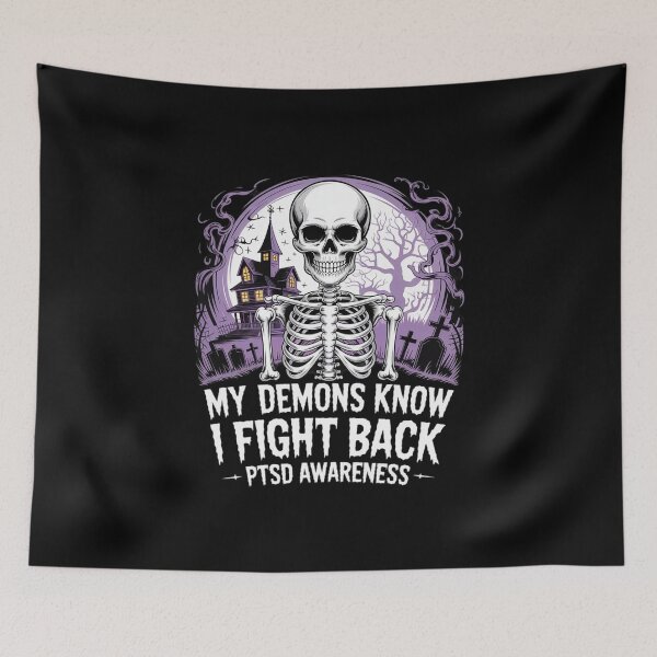 Item preview, Reaper PTSD My Demons Know I Fight Mental Health Awareness designed and sold by skanderio.
