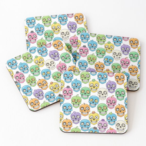 Item preview, Neon Carnival Skulls Pattern – Fun Colorful Skull Illustration Design designed and sold by unthinkabletees.