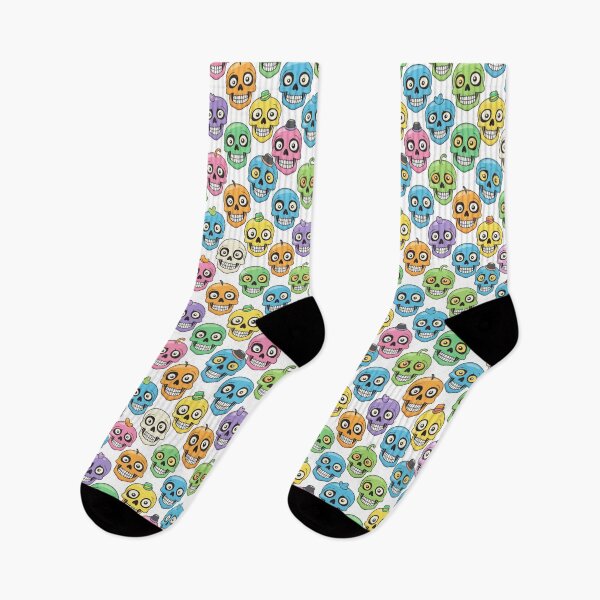 Item preview, Neon Carnival Skulls Pattern – Fun Colorful Skull Illustration Design designed and sold by unthinkabletees.