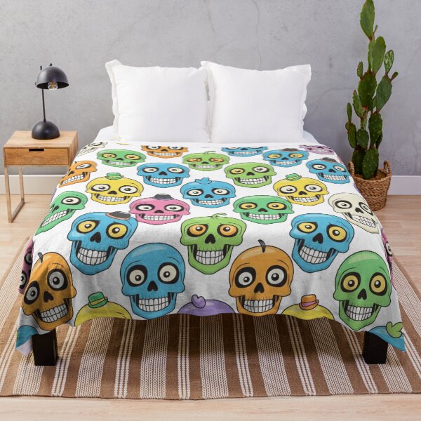 Item preview, Neon Carnival Skulls Pattern – Fun Colorful Skull Illustration Design designed and sold by unthinkabletees.