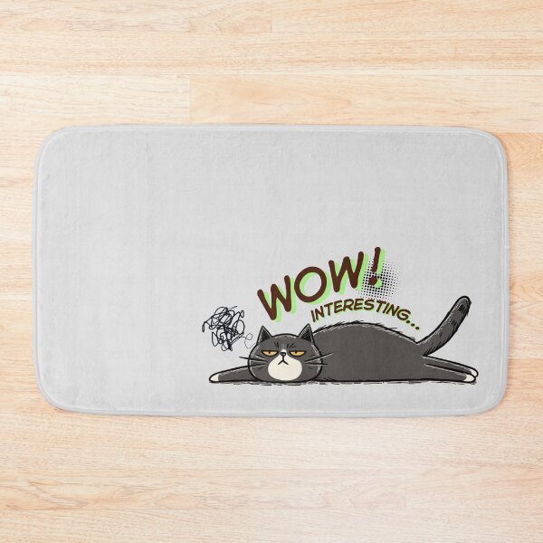 Item preview, Wow Interesting – Lazy Grumpy Cat Lying Flat Funny Design designed and sold by shuttersnook.