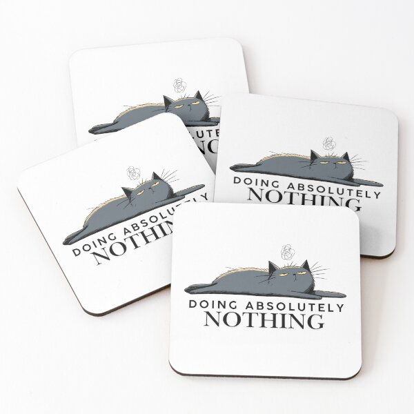 Item preview, Doing Absolutely Nothing – Lazy Cat Lying Flat Minimal Funny Design designed and sold by shuttersnook.