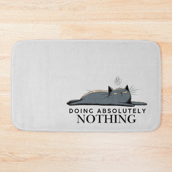 Item preview, Doing Absolutely Nothing – Lazy Cat Lying Flat Minimal Funny Design designed and sold by shuttersnook.