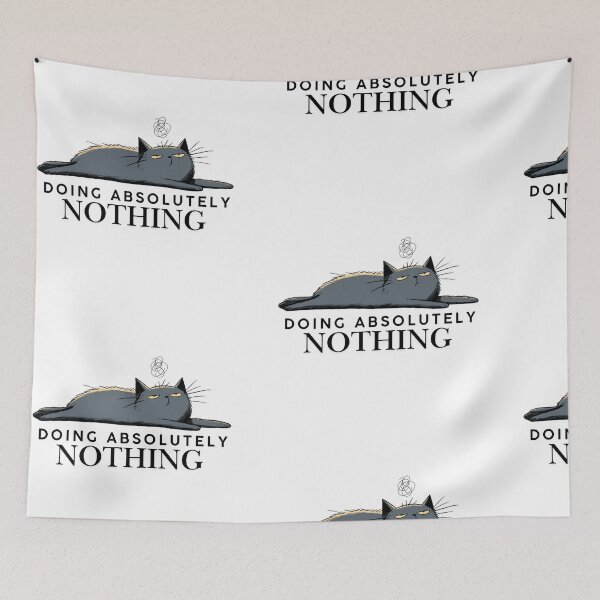 Item preview, Doing Absolutely Nothing – Lazy Cat Lying Flat Minimal Funny Design designed and sold by shuttersnook.