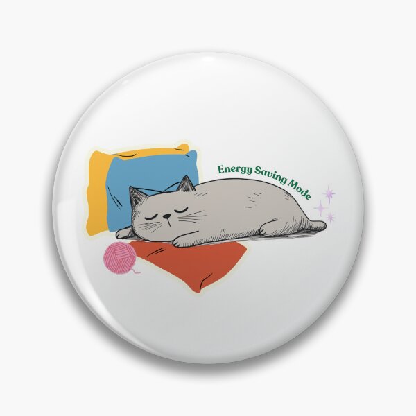 Item preview, Energy Saving Mode – Lazy Sleeping Cat Funny Minimal Design designed and sold by shuttersnook.