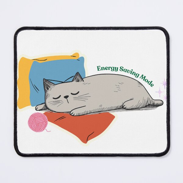 Item preview, Energy Saving Mode – Lazy Sleeping Cat Funny Minimal Design designed and sold by shuttersnook.