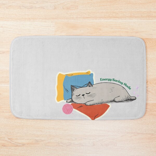 Item preview, Energy Saving Mode – Lazy Sleeping Cat Funny Minimal Design designed and sold by shuttersnook.
