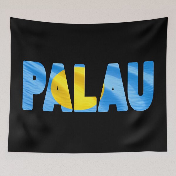 Item preview, PALAU - Flag Flying in Wind cut to Letters Souvenir Sticker Shirt designed and sold by Adam Gormley.