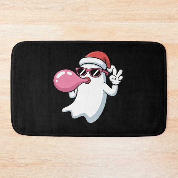 Item preview, Pink Ghost Santa Hat Blowing Bubble Gum Funny Spooky designed and sold by Rackaam.