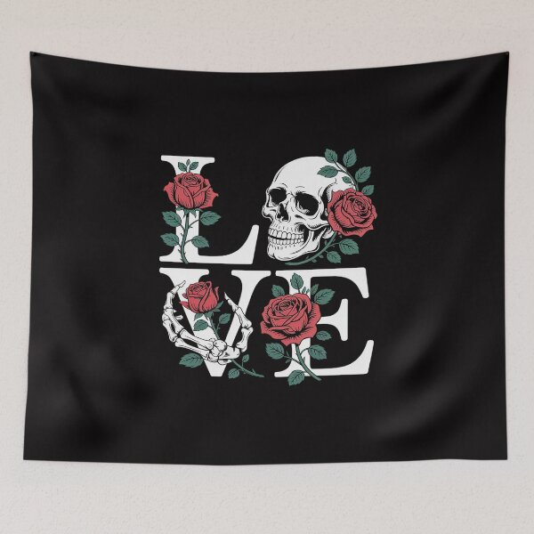 Item preview, LOVE Valentines Day Rose Skull V-Day designed and sold by teltvitossuilea.