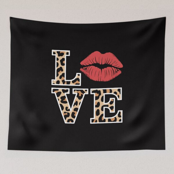 Item preview, Love Leopard Print Letters Red Lips Valentines Day designed and sold by teltvitossuilea.
