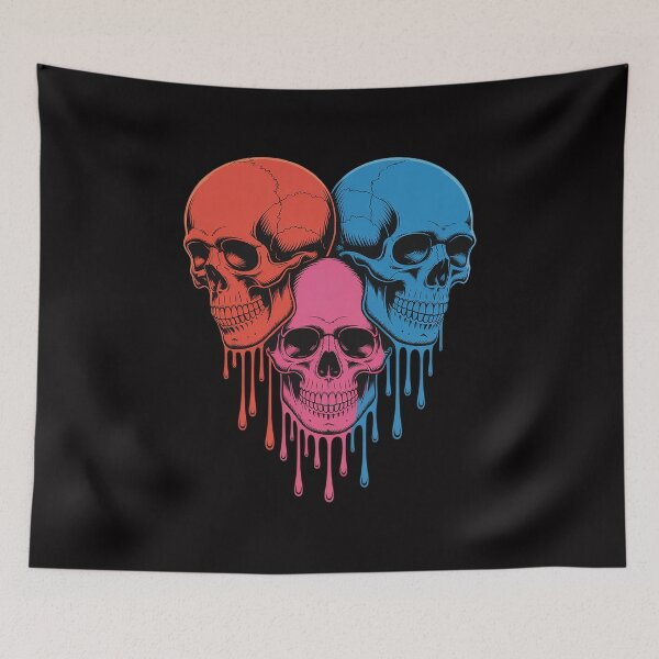 Item preview, LGBT Pride Halloween Horror Skeleton Skull Rainbow Heart designed and sold by teltvitossuilea.