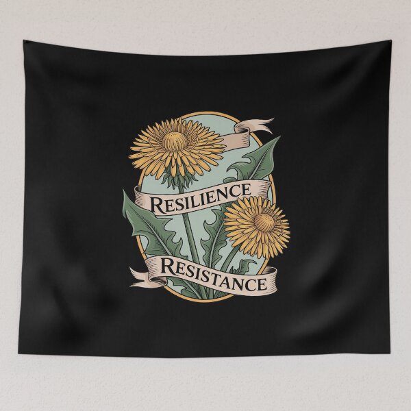 Item preview, Resilience Resistance Retro Dandelion Art Nouveau Anti Trump designed and sold by skanderio.