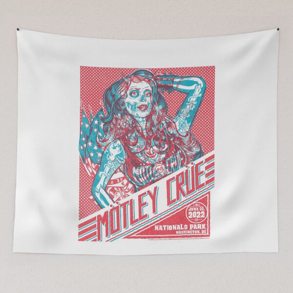 Item preview, Motley Crue Blue Red Chaos Abstract Rock Art designed and sold by eliasfloresy.