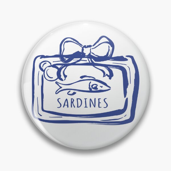 Item preview, Sardine Tin, tied with a Bow, Tin Fish, Coastal Graphic, Girly, Italy, Portugal designed and sold by MerchSearchCO.