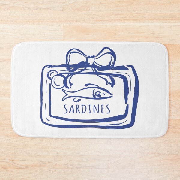 Item preview, Sardine Tin, tied with a Bow, Tin Fish, Coastal Graphic, Girly, Italy, Portugal designed and sold by MerchSearchCO.