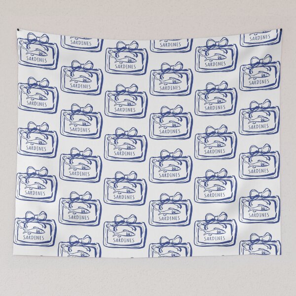 Item preview, Sardine Tin, tied with a Bow, Tin Fish, Coastal Graphic, Girly, Italy, Portugal designed and sold by MerchSearchCO.