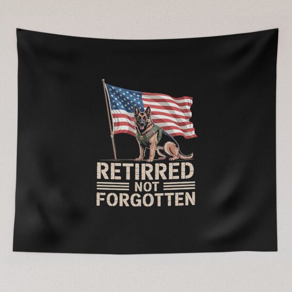 Item preview, Retired Not Forgotten Hero K9 Dog American Flag designed and sold by imsamaharem.